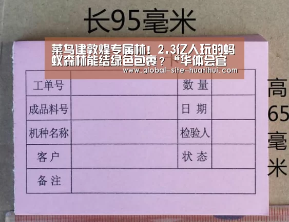 菜鸟建敦煌专属林!2.3亿人玩的蚂蚁森林能结绿色包裹?“华体会官方网站入口”(图3) 华体会体育app下载